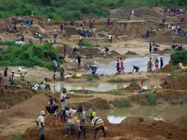 Alluvial diamond mining site