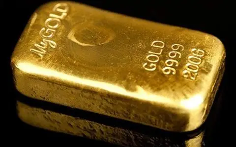 Cast gold bar, 9999 fine